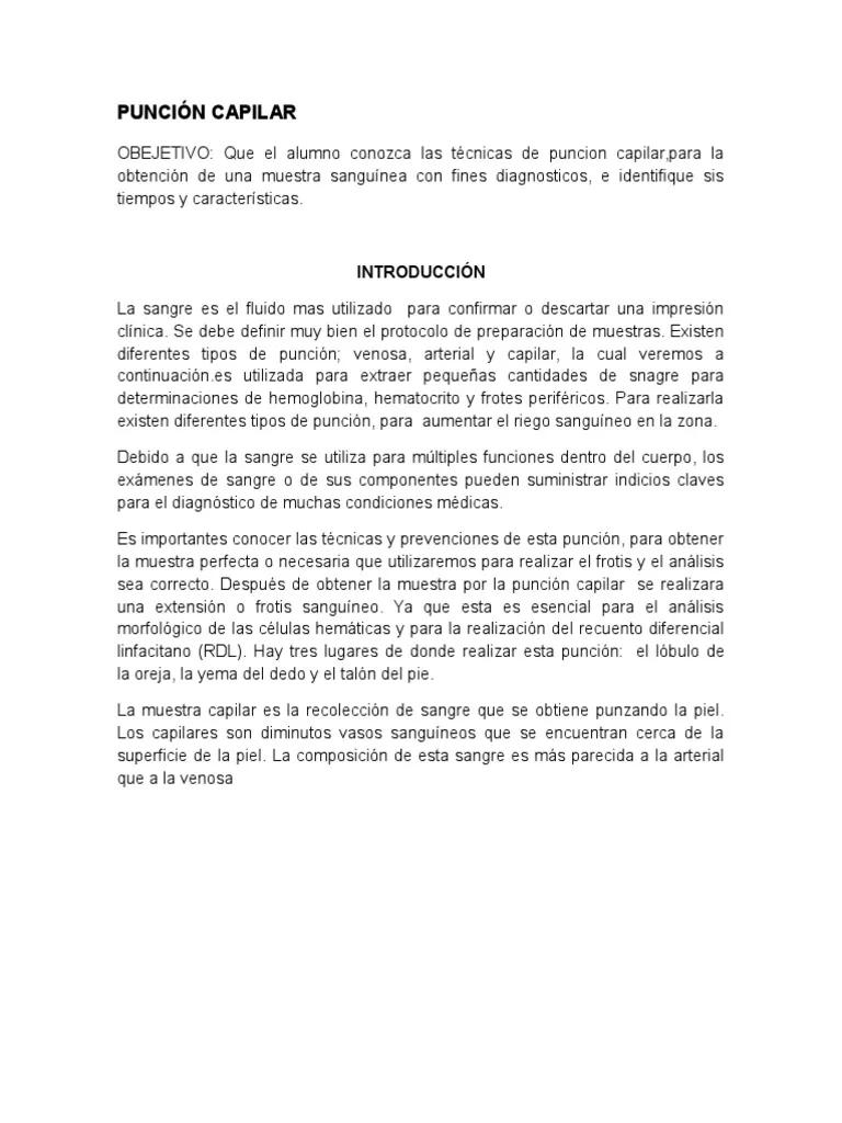 extraccion de sangre capilar conclusion - Cuál es el objetivo de la extracción de sangre