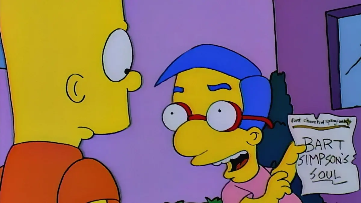 bart y milhouse con pelucas - Cuánto cobro Bart a Milhouse por su alma