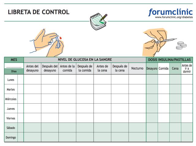 libreta de registro de glucemia capilar para imprimir - Qué es una hoja de control de glicemia