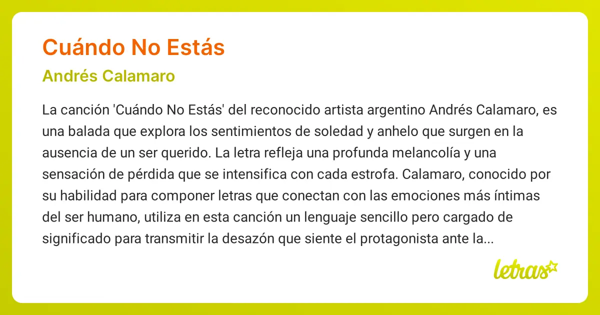 andres calamaro voy a tomarme hasta el pelo - Qué significa la canción de Andrés Calamaro cuando no estás